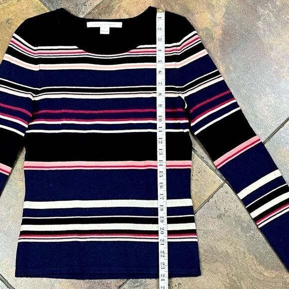 Diane Von Furstenberg Women’s Crew Neck Striped Sweater Small - Picture 5 of 10